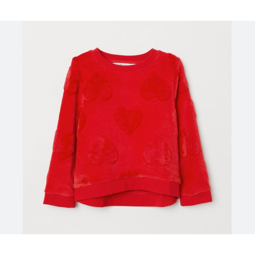 H&M Fuzzy Heart Relief Sweatshirt